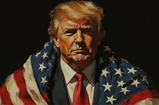 Donald  Trump American Flag AI Generated Photo MAGA President, USA 8X10 Print