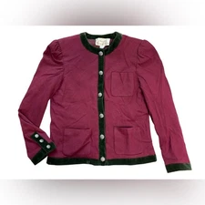 Vintage Miss O x Oscar de la Renta Maroon Wool Jacket  Bavarian Dirndl Size 8