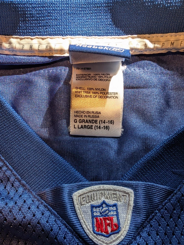 Camiseta de fútbol americano NFL Reebok Indianapolis Colts Marvin Harrison, talla juvenil L Foto 3 de 4