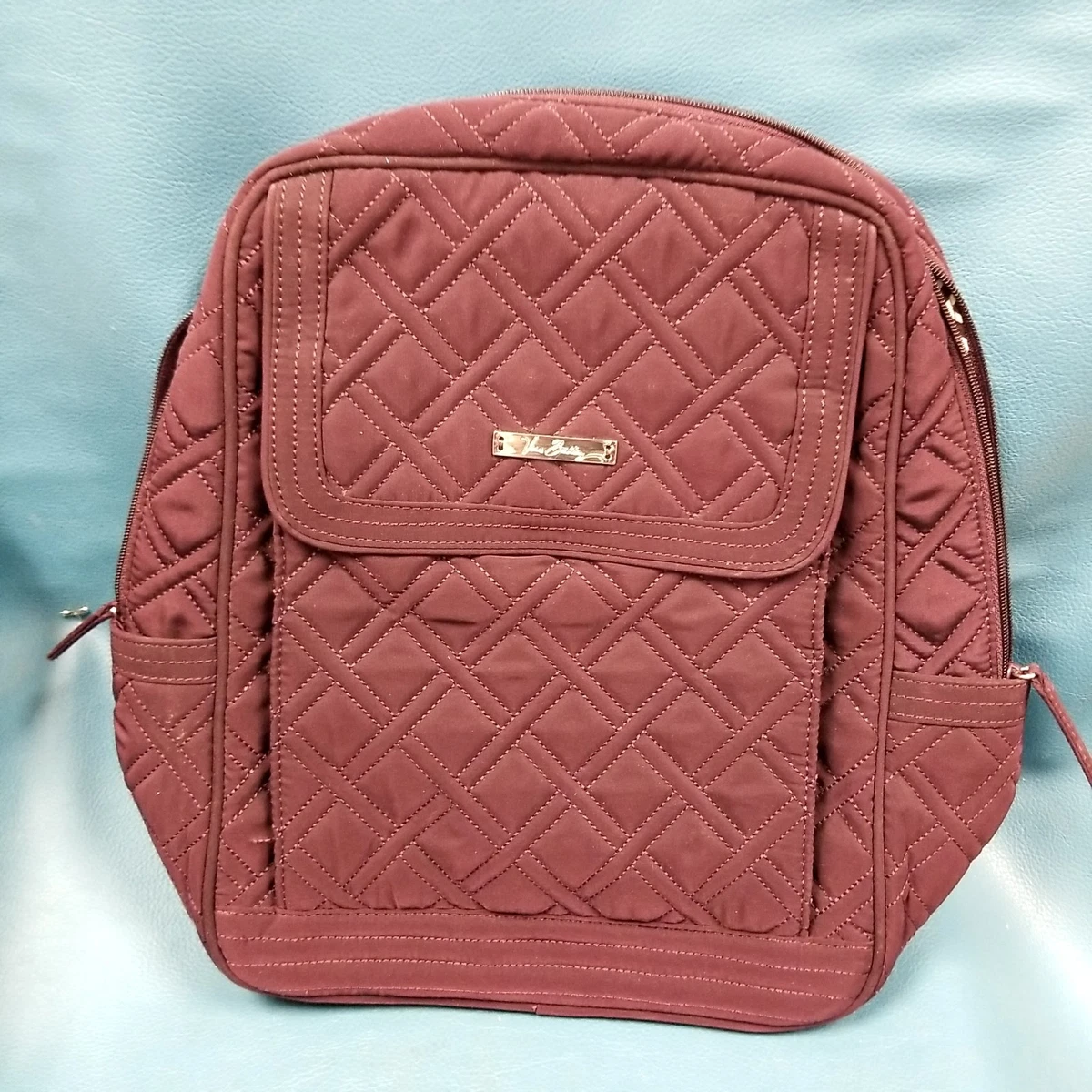 Vera Bradley Amy Quilted Leather Backpack in Tango Red Happy Mother main image 2