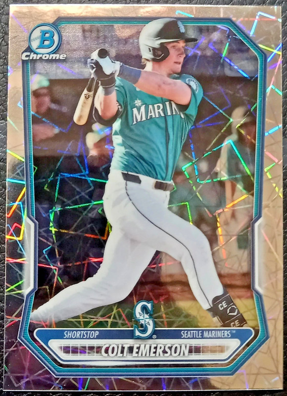 COLT EMERSON 2026 BOWMAN CHROME PROSPECT LASER REFRACTOR CARD #BCP-108 MARINERS