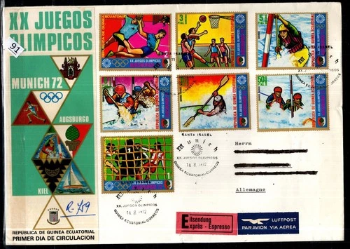 // EQUATORIAL GUINEA 1972 - FDC - OLYMPICS - GERMANY