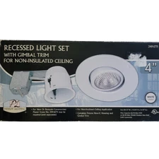 Patriot Lighting Recessed Light Set Gimbal Trim 4" Ceiling Fixture White New