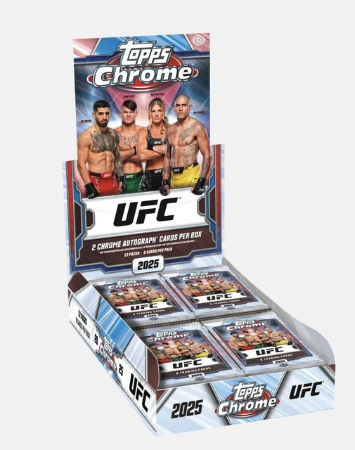 2025 Topps Chrome UFC Hobby Box (12 Packs/2 Autos)