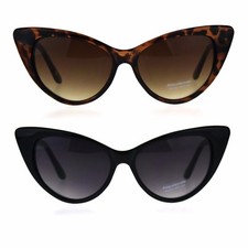 Womens Classic Mod Gothic Cat Eye Plastic Sunglasses