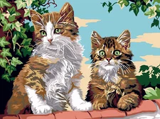 Seg De Paris Needlepoint canvas for halfstitch without yarn Kittens Make the ...