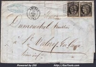 FRANCE PAIR CERES 20c No. 3 ON GRID LETTER + CAD DE AMIENS FROM 25/04/1849