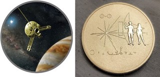 Pioneer Silver Coin Man Woman U C Space Probe Scientific Astronomy Voyager Old