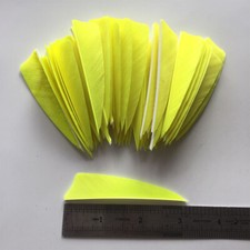 50PCS 3inch Fluorescent Yellow Shield Archery Fletches Feathers Fletching RW LW