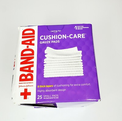 Band-Aid Brand Cushion Care Non-Stick Gauze Pads Individually-Wrapped Small 25ct