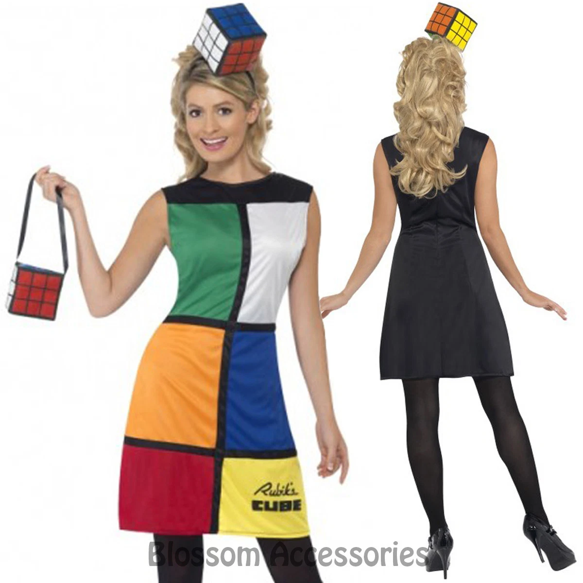 Rubik's cube fancy top dress plus size