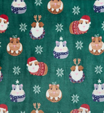 Image of BNWT GEORGE FESTIVE/CHRISTMAS GUINEA PIGS PRINT SOFT FLEECE THROW 120cm x 150cm