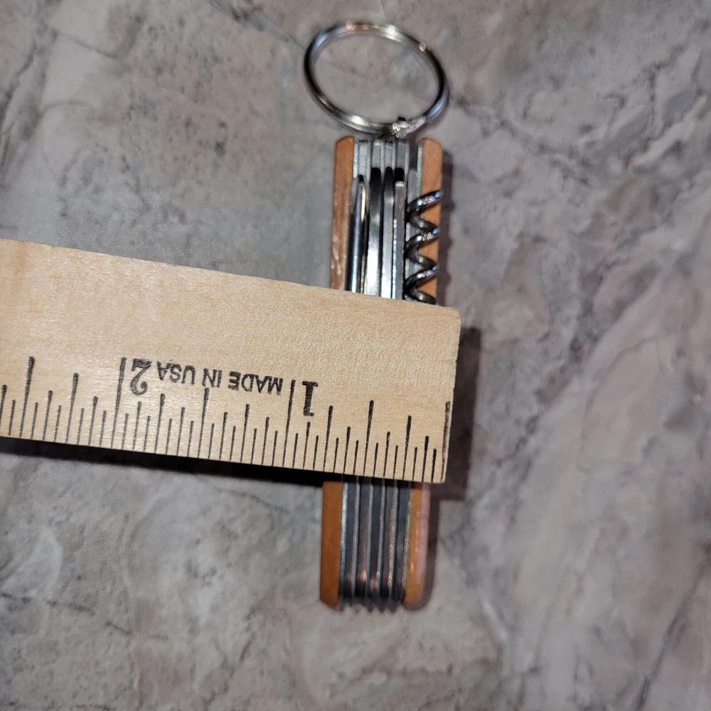 Multi Tool 3 1/2" Pocket Knife Engraved Redwood National Park Wood Handle