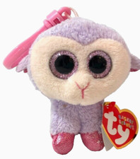 TY Basket Beanie Plush Lilli the Purple Lamb 3” Keychain Backpack Clip