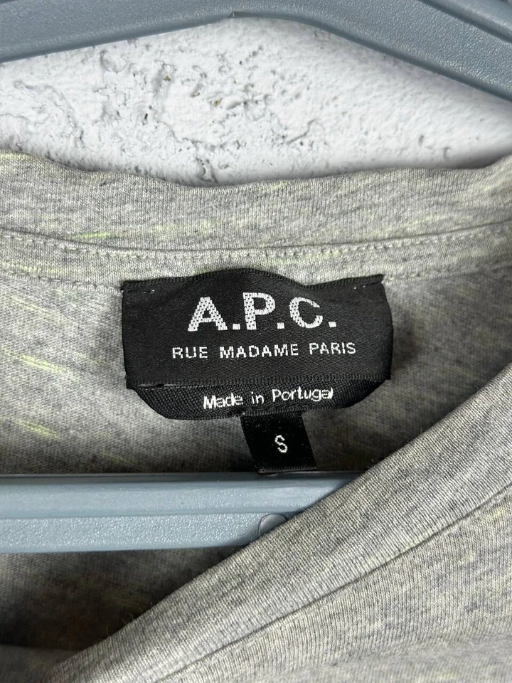 APC Basic Grey/Green T Shirt Size S - Image 4 of 4