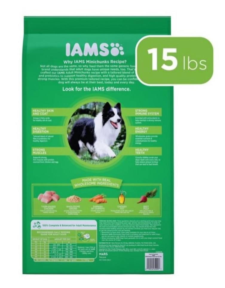 Iams ProActive Health MiniChunks Chicken & Whole Grain Dry Dog Food 15