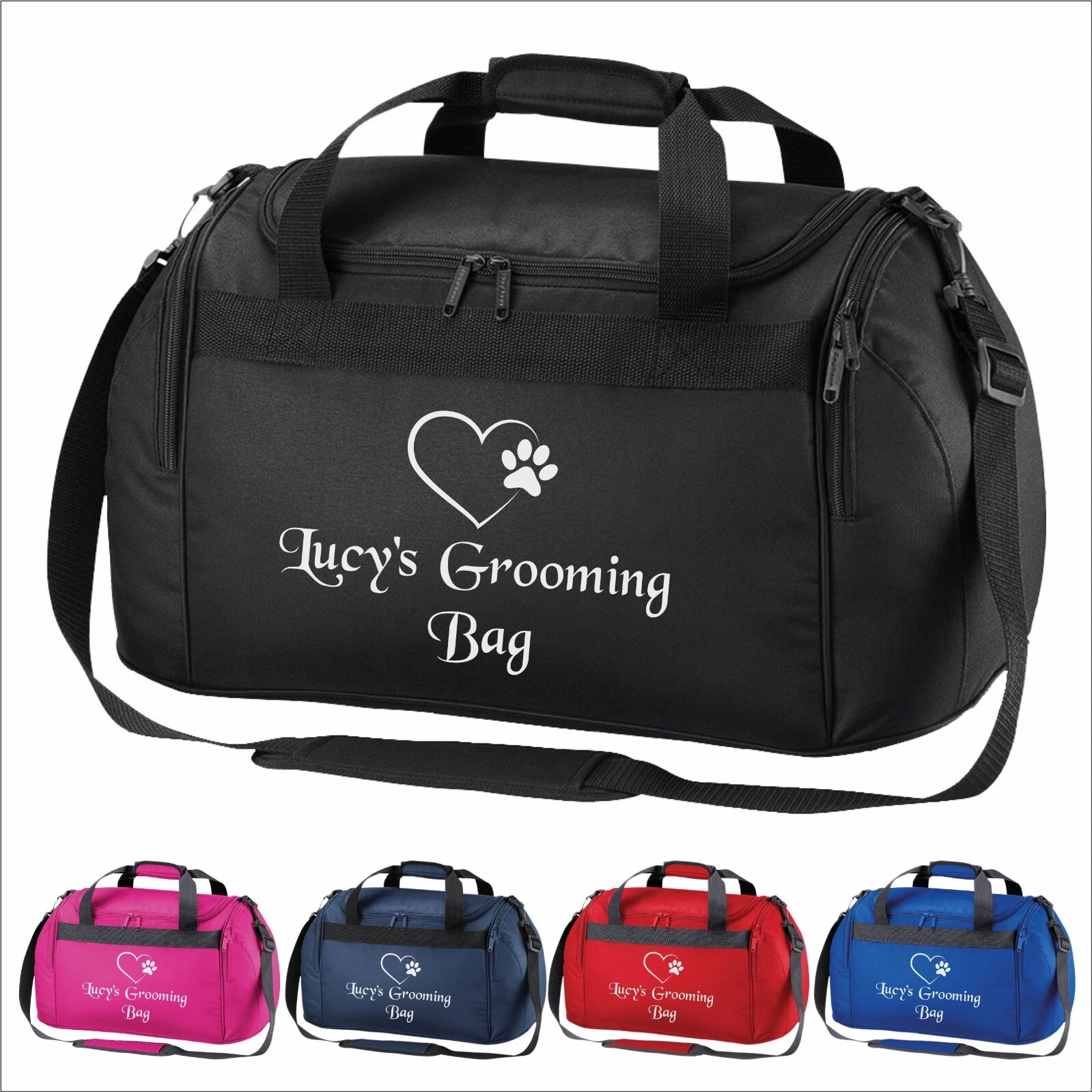Personalised Dog Cat Grooming Holdall Bag Pet Show Printed Glitter Travel Cases
Opens in a new windo
