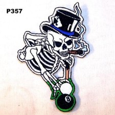 Bulk lot of 4 patches  P357. P559, P194, P433 embroidered iron/ sew on biker