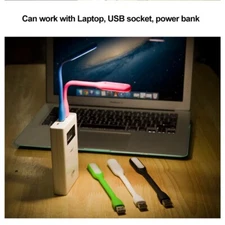 1pc White Mini USB LED Light Reading Lamp Computer Laptop Desk Portable Flexible