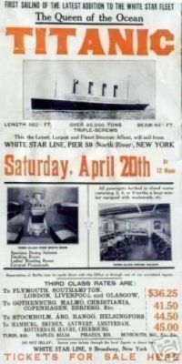 Titanic Ticket Poster Druck
