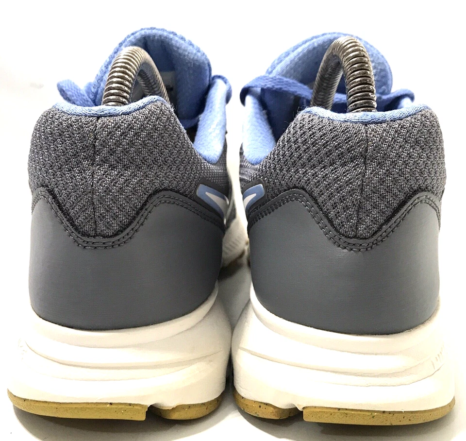 Nike Downshifter 6 Women Running Shoes Sz 8.5 Gray Blue Neon Classic ￼Swoosh - Image 3 of 4