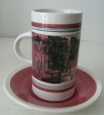 rye pottery cinque port coffee cup and saucer abstract 1950s60s painted des