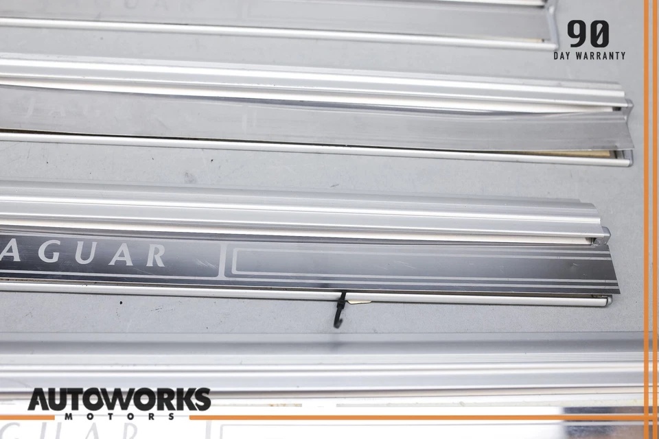 98-03 Jaguar XJ8 VDP X308 Juego de insertos de placa de rasguño de puerta delantera trasera izquierda derecha OEM Foto 4 de 4