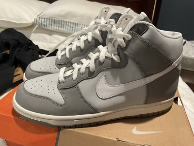 Nike Dunk High Neutral Grey/ White/ Light Charcoal Stussy SKU 309432-012 sz 10
