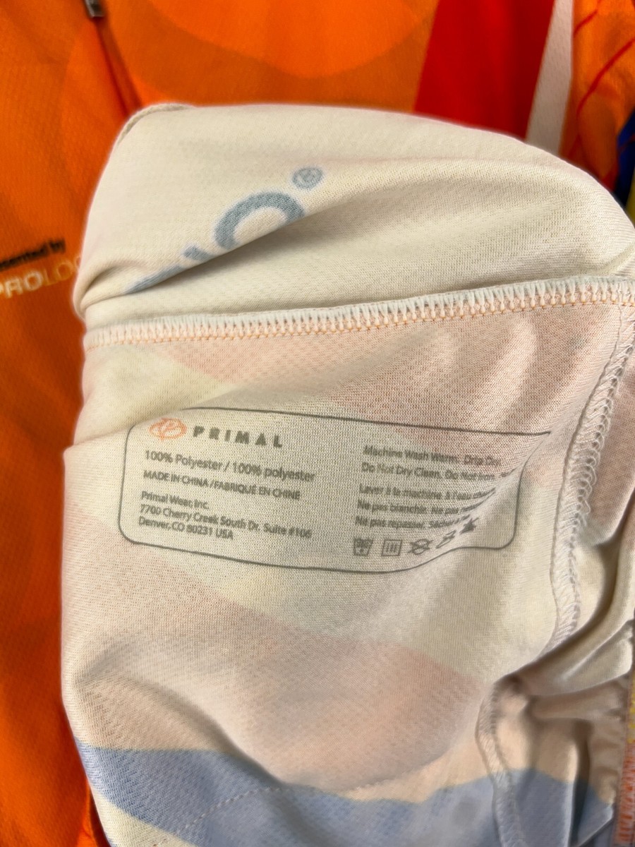 Primal Cycling Jersey Adult Small Orange Yellow Full Zip Courage