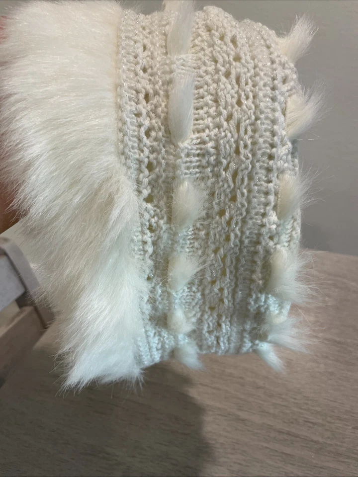 AEO Neck Scarf - Headband Faux Fur Ivory- Adorable Snow Bunny — 第 4/4 张图片
