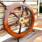 24" Maritime Boat Ships Captains Nautical Beach Ship Wheel Wooden Steering Wheel