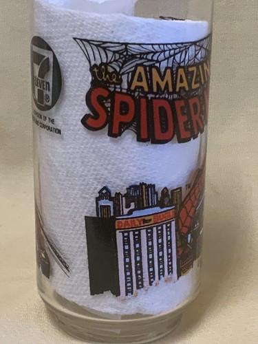 Vintage 1977 7/11 Marvel’s AMAZING SPIDERMAN Drinking Glass VTG HTF RARE NOS - Picture 3 of 6