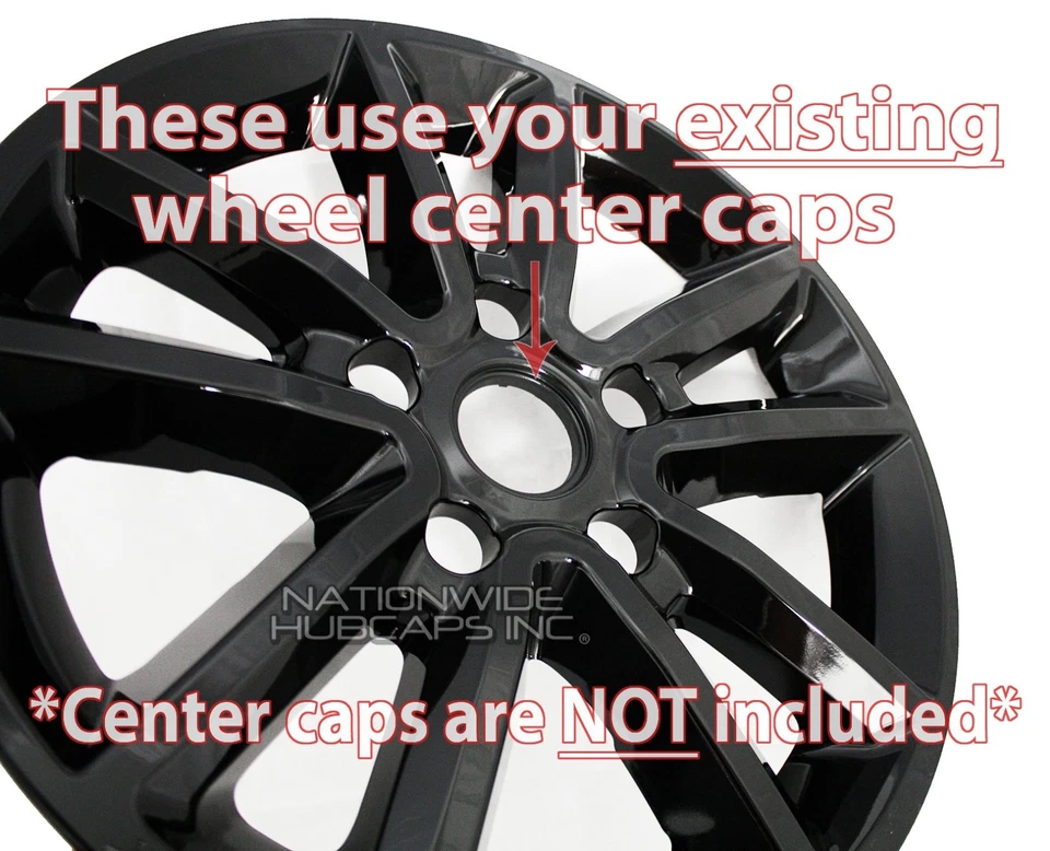 4 cubiertas de cubo de rueda negras de 17" para Dodge Journey Caravan 2013-2020 Foto 3 de 4