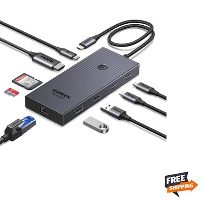 Revodok Pro 9 in 1 USB C Hub Gigabit Ethernet Adapter 4K@60Hz HDMI, 100W PD C...