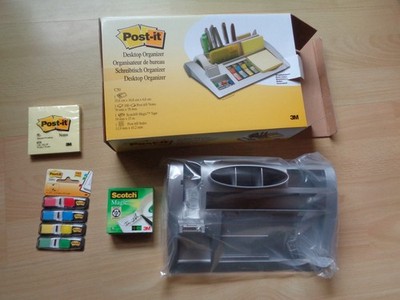 3M POST IT Schreibtisch Organizer / Silber, 7xAblagen ORIGINAL-VERPACKT / NEU