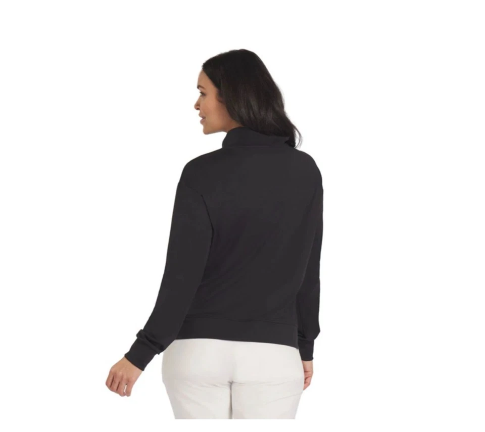 彪马女式 Cloudspun Harpe 高尔夫套衫黑色 XL 码全新带标签 — 第 2/4 张图片