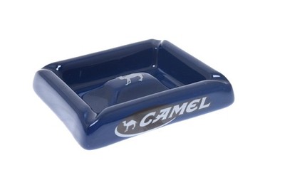 VTG Joe Camel R.J. Reynolds Tobacco Ashtray Blue Silver Black Ceramic 4.75'' x 4''
