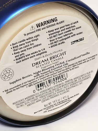Vela tarro de 3 mechas Bath & Body Works "Dream Bright" con aceites esenciales 14,5 oz - Imagen 4 de 5