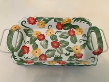 Temp - tations by Tara red yellow green" Rectangular Baker With stand 11 x 7