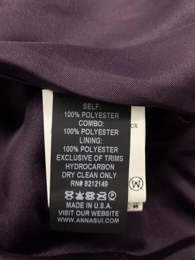 ANNA SUI Otro Abrigo Talla:0 Poliéster Color:Púrpura Usado Excelente Estado Japón Foto 3 de 4