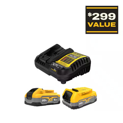 20V MAX XR POWERSTACK Lithium-Ion Battery Starter Kit with 5.0Ah and 1.7Ah Batte