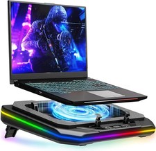 RGB Gaming Laptop Cooling Pad PRO with 5" Turbo Fan, Rapid Cooling for 12-19"   