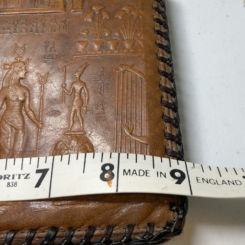 Vintage Embossed Handmade Leather Purse Egyptian Theme - Picture 14 of 15
