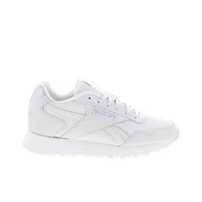 Reebok Glide Womens White Leather Lace Up Lifestyle Sneakers Shoes