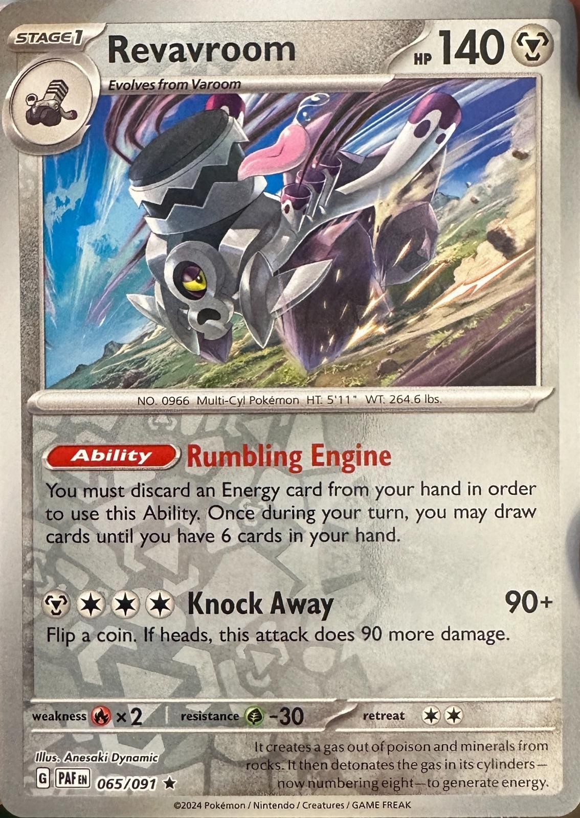 Revavroom 65/91 Paldean Fates Reverse Holo Rare Pokémon TCG