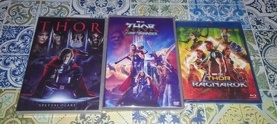 2 DVDs NEU Thor + Thor Love And Thunder + Blu Ray Thor Ragnarok ITALIENISCHES AUDIO