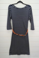Ralph Lauren Striped Dress Size Medium Navy Stripe Orange Nautical Preppy Cotton