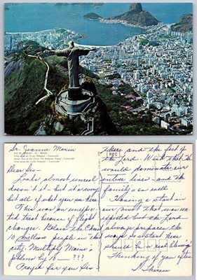 Rio de Janeiro Christ the Redeemer Postcard - Corcovado Brazil Aerial View