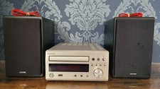 Denon silver RCD-M38DAB DAB/ CD player With Denon SC-M37 Speakers No Remote