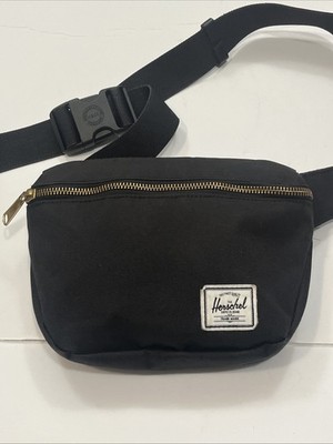 Herschel Supply Co. FIFTEEN Hip Pack - Black Canvas w/ Exposed Brass Zipper
